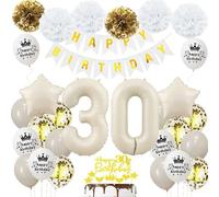 Decoracion 30 cumpleaños beige oro, Globos 30 cumpleaños mujer hombre, Cumpleaño 30 Años Decoracione beige oro, Decoraciones Fiesta Beige oro 30 Años Globos, Globos 30 Años beige mujer hombre