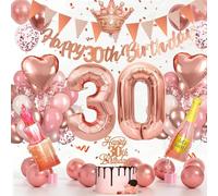 Decoracion 30 Cumpleaños Mujer, Globos 30 Cumpleaños Oro Rosa, Globos De Cumpleaños, Decoracion Fiesta Cumpleaños, Guirnalda Happy 30th Birthday, Globos De Champán Y Corona
