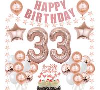 decoracion 33 años cumpleaños decoracion mujer oro rosa decoracion tarta 33 años cumpleaños mujer decoracion globos 33 años mujer cumpleaños fiesta 33 años mujer cumpleaños decoracion globos