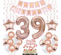 decoración 39 años cumpleaños mujer tarta decoración 39 años cumpleaños mujer, regalo 39 años cumpleaños mujer oro rosa decoración cumpleaños 39 años mujer globo 39 cumpleaños mujer decoración