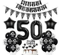 decoración 50 años cumpleaños hombre mujer globo negra decoración tarta 50 años cumpleaños mujer decoración fiesta negros cumpleaños globos 50 años hombre decoración cumpleaños 50 años mujer globo
