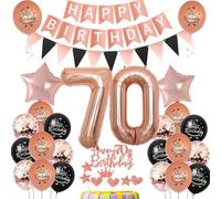 decoración 70 Años cumpleaños Globos Rosa Oro negro,decoracion tarta cumpleaños 70 años decoracion Globos 70 cumpleaños Mujer Rosa Oro ,deco cumpleaños 70 años Mujer,cumpleaños 70 Globos negro