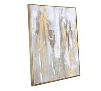 Decoración abstracta dorada para pared, lienzo abstracto enmarcado con lámina dorada y textura para decoración de estilo moderno, listo para colgar