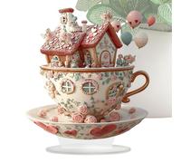Decoración acrílica para el día de San Valentín, bandeja escalonada, decoración de mesa, decoración de escritorio, taza de té de castillo, decoración del hogar, acrílico 2D, letreros de mesa
