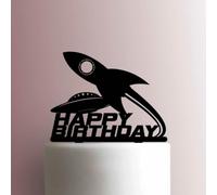 Decoración acrílica para tarta de 12,7 cm de ancho, diseño de naves espaciales y ovnis