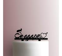 Decoración acrílica para tartas con texto en inglés «I Love You» (20,3 cm de ancho), color azul