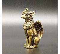 Decoración Adorno Ave de Cobre sólido con alas Colgantes de la Bestia de latón Estatua de la Cadena Clave de la Llave fengshui colección de Arte de Regalo de Bronce