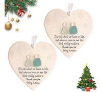 Decoración Amistad Vidrio Marino corazón | 2PC Heart Heart Sea Glass Art | Gafas Mares Colgantes Adorno de árbol Navidad | Ceramic Seaglasses Art Hearts Decoración del hogar para Amigos & Familia