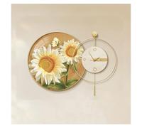 Decoración artística con reloj Decoración colgante de pared con flores grandes, reloj de pared con arte de flores moderno en 3D, lámpara de pared silenciosa que no hace tictac, escultura colgante deco