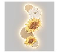 Decoración artística con reloj Reloj de pared con flores, decoración de pared, reloj de pared decorativo creativo de moda con control remoto, relojes de pared silenciosos que no hacen tictac, escultur