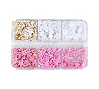 Decoración artística de flores de resina, tamaño mixto, color blanco, para herramientas de manicura plateadas con diamantes de imitación