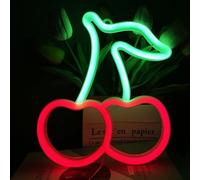 Decoración artística del hogar luces de neón decoración del dormitorio de la habitación infantil luces nocturnas lindas cerezas USB/batería de doble uso