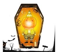 Decoración Ataúd Halloween Letrero Vintage Luz LED Espeluznante Ataúd