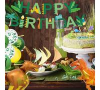Decoración aventurera con temática de dinosaurios, pancarta de cumpleaños duradera, artículos para fiestas compatibles con un rugido de diver