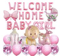Decoración Baby Shower Niña Kit Rosa WELCOME HOME BABY GIRL Lindos Patterns Diseños Globos Revelacion Genero Bebe para el Baby Shower Niña Revelacion Genero Bebe Party