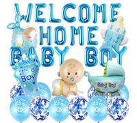 Decoración Baby Shower Niño Kit blue WELCOME HOME BABY BOY Globos Revelacion Genero Bebe para el Baby Shower Niño Revelacion Genero Bebe Party