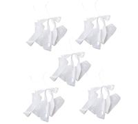 Decoración blanca para banqueta de boda, cinta de lazo 5X, elegante acento de silla, adorno clásico de pasillo, adorno elegante de recepción de 9.84 pulgadas, accesorio de despedida de soltera para