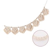 Decoración bohemia para el hogar, lujosa guirnalda de macramé bohemia con cuerda de algodón natural para un toque de elegancia.