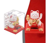 Decoración bonsái de 3 15 pulgadas, gato ondulado solar para oficina en casa y coche, diseño único de plástico (calabaza gato-amarillo)