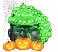 Decoración burbujeante del caldero-Halloween | Frecuencia de Terror con iluminación Ajustable para Mesa, Porche, Chimenea, Estante, Chimenea, decoración de Fiesta de de Ventana para Interior y