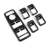 Decoracion Coche Interior 5 Pegatinas Fibra Carbono Marco Botón Ventanilla Coche Para Mercedes Para Benz ABCE GLE GLA CLA GLK Clase W176 W204 W212 W166 W218 Car Decoration