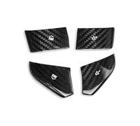 Decoración Coche Interior Para Chevrolet para Corvette C8 2020-2023, pegatina para Panel de volante de coche, embellecedor Interior Interior Coche(Negro)