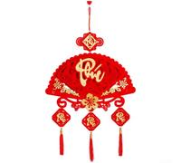 Decoración colgante de franela suave en forma de abanico 3D con cinco bendiciones para uso festivo en interiores (bendición)