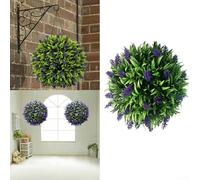 Decoración colgante de lavanda artificial hermosa bola topiaria para varias ocasiones (20 cm)