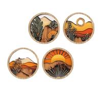 Decoración colgante de macramé, borla tejida de cabañas, artículo redondo elegante de 7.87 pulgadas, acento de estante, vestíbulo, balcón, porche, patio, decoración interior exterior para uso en