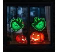 Decoración colgante de ojos brillantes de Halloween de doble cara con colgante fluorescente para efecto de iluminación de Halloween al aire libre (B)