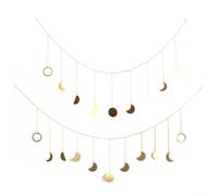 Decoración colgante de pared de fase lunar de metal para entusiastas bohemios y astrología, para decoración del hogar y espacios tranquilos (grande)