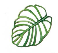 Decoración colgante de pared de madera Monstera con construcción de pino natural y estética de hojas verdes degradadas (A)