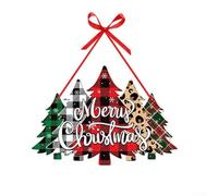 Decoración colgante de puerta para fiestas de Navidad con gnomo de reno de Papá Noel y árbol de Navidad en papel festivo de una sola cara (B)