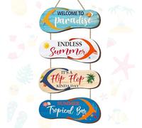 Decoración Colgante Madera Adornos de Chanclas Verano Adornos Colgantes Pared Interior con Cuerda para Decoración del Hogar, Playa de Verano, Fiesta en La Piscina (B)