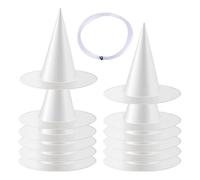 Decoración colgante para festivales, sombreros de bruja de Halloween, adorno para cosplay, sombrero de bruja, accesorios de Halloween, decoración de habitación, 12 piezas de sombrero blanco místico