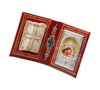 Decoración con amuleto de Cristo - Decoración con amuleto evangélico, amuleto religioso, el Evangelio en el exterior con elementos cristianos decorativos para celebraciones religiosas