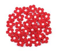 Decoración con apliques bordados, 30 piezas Multicolor 1,5 cm flor bordada coser hierro en parches for ropa DIY(Red)