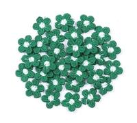 Decoración con apliques bordados, 30 piezas Multicolor 1,5 cm flor bordada coser hierro en parches for ropa DIY(Dark Green)