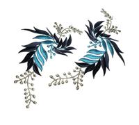 Decoración con apliques bordados, Parches Termoadhesivos Hojas Multicolor 18x8 cm 2uds(Trumpet Green)