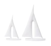 Decoración con esculturas modernas,paquete de 2 Velero Adorno decorativo, decoración con temática náutica,estatuas artísticas de resina,para salón,estantería,estante de baño,mesa,oficina (Blanco)