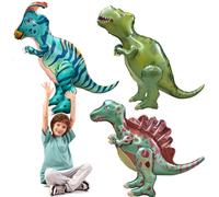 Decoración con globos de aluminio de dinosaurio 3D, fiesta en la jungla gigante, perfecta para regalos de fiesta de cumpleaños (Spinosaurus + Parasaurolophus + Tyrannosaurus Rex)