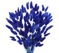Decoración con hierba de pampa seca, Paquete de 20-120 flores secas de cola de conejo multicolor(Dark Blue,120)