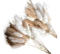 Decoración con hierba de pampa seca, Paquete de 20-120 flores secas de cola de conejo multicolor(Mix,120)