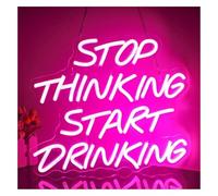 Decoración con luces de neón Decoración de luz Deja pensar y empieza a beber para letrero neón Luces LED personalizadas