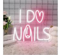 Decoración con luces de neón Letrero de neón para LED "Me hago uñas" luces para sala uñas decoración para colgar en la pared letrero comercial 35 x 40 cm(E)