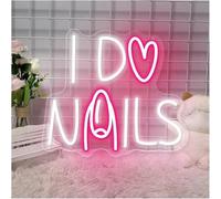 Decoración con luces de neón Letrero de neón para LED "Me hago uñas" luces para sala uñas decoración para colgar en la pared letrero comercial 35 x 40 cm(C)