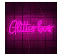 Decoración con luces de neón Letreros de neón decorativos, letrero con purpurina, barra regulable para bistró