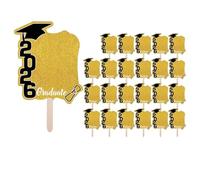 Decoración conmemorativa DIY - abanicos de graduación en blanco, 24 accesorios fotográficos de doble cara, paneles portátiles de clase 2026, utilidad creativa para regalos de fiesta, accesorio de
