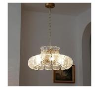 Decoración Cristal de agua Flor Pétalo Araña Comedor Post Modern Deco V-intage Gold Dome Lámpara colgante Lámpara colgante de techo redonda grande,Candelabros