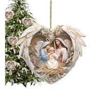 Decoración cristiana 2D, dije colgante de mesa, exhibición de Jesús de nacimiento 2D, arte cristiano de vacaciones, acento de árbol festivo, adorno de Navidad de fe para el hogar, iglesia, celebración